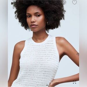 NWT Madewell Crochet Knit Crewneck Sweater Tank XS